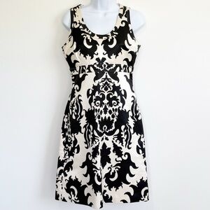 TORY BURCH Midi Sleeveless Cocktail Dress Cotton and Silk Blend Empire Waist 6